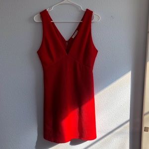 red v line dress